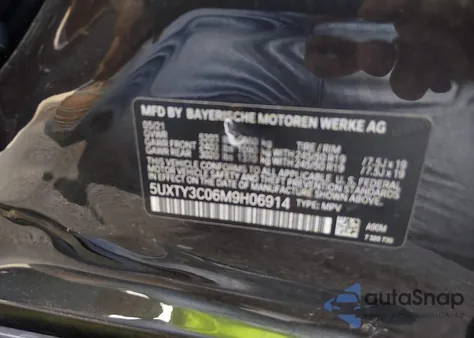 2021 BMW X3 Sdrive30I z USA, uszkodzony, nr VIN 5UXTY3C06M9H06914